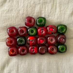 20 glass beads with large holes